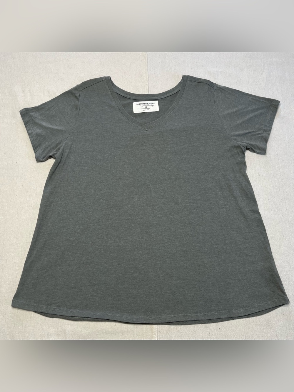 Women's Sage Green V-Neck Tee Plus Size 1X